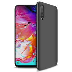 Samsung Galaxy A70e Matt TPU szilikon hátlap, tok, fekete