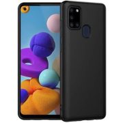 Samsung Galaxy A21s Matt TPU szilikon tok, fekete