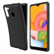 Silicone Case Samsung Galaxy A21 hátlap, tok, fekete