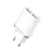   XO L52 2xUSB Wall Charger hálózati töltő adapter, 2.1A, fehér