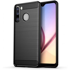 Simple Black Case Samsung Galaxy A21 hátlap, tok, fekete