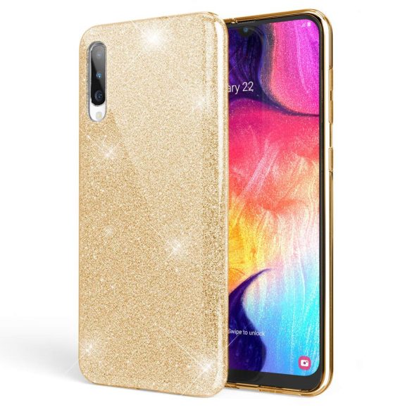 Glitter 3in1 Case Samsung Galaxy S20 Plus/S20 Plus 5G hátlap, tok, arany