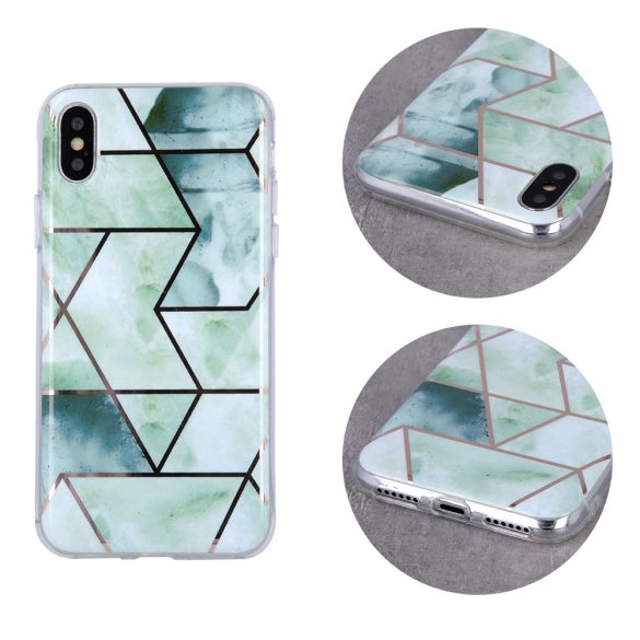 Geometric Marmur Case Samsung Galaxy A71 5G hátlap, tok, zöld