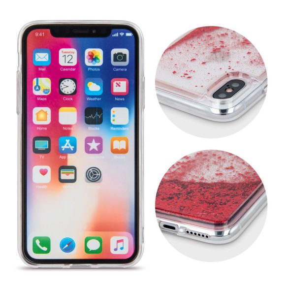 Liquid Sparkle Xiaomi Redmi 9 hátlap, tok, piros