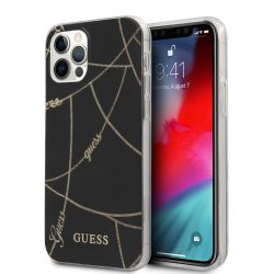   Guess iPhone 12/12 Pro Gold Chain Collection (GSM103730) hátlap, tok, fekete