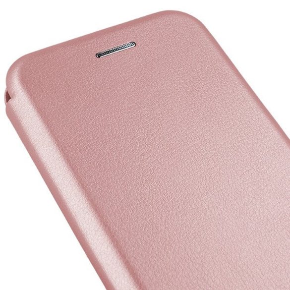 Smart Diva Samsung Galaxy A12 oldalra nyíló tok, rozé arany