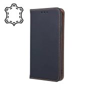   Genuine Leather Smart Pro Xiaomi Redmi Note 10/Note 10S eredeti bőr oldalra nyíló tok, fekete