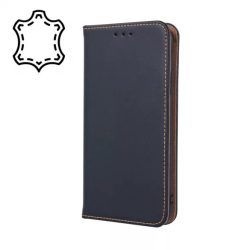   Genuine Leather Smart Pro Xiaomi Redmi Note 10/Note 10S eredeti bőr oldalra nyíló tok, fekete