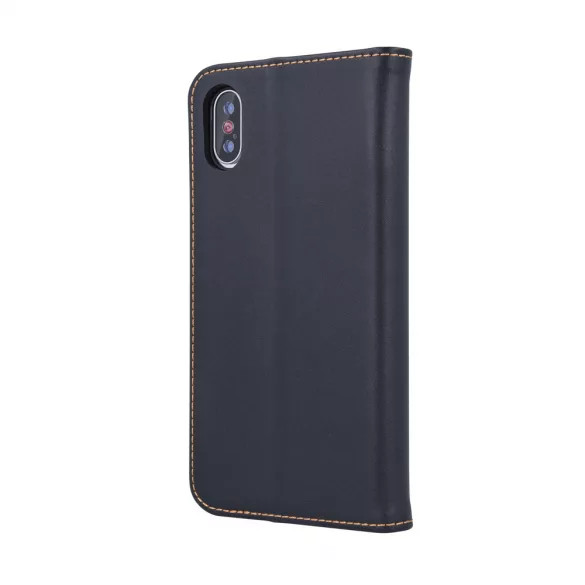 Genuine Leather Smart Pro Xiaomi Redmi Note 10/Note 10S eredeti bőr oldalra nyíló tok, fekete