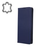   Genuine Leather Smart Pro Xiaomi Redmi Note 10/Note 10S eredeti bőr oldalra nyíló tok, sötétkék