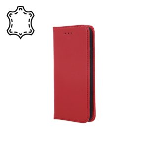 Genuine Leather Smart Pro Xiaomi Redmi 9T/9 Power/Poco M3 eredeti bőr oldalra nyíló tok, bordó