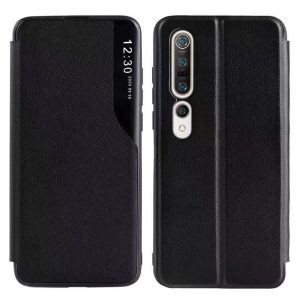 Eco Leather View Case 2 Samsung Galaxy A12/M12 oldalra nyíló tok, fekete