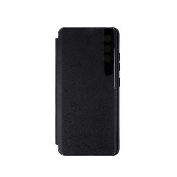 Eco Leather View Case 2 Samsung Galaxy A12/M12 oldalra nyíló tok, fekete