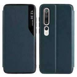   Eco Leather View Case 2 Xiaomi Redmi 9C oldalra nyíló tok, sötétzöld