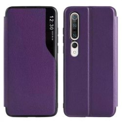   Eco Leather View Case 2 Samsung Galaxy A12/M12 oldalra nyíló tok, lila