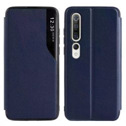   Eco Leather View Case 2 Samsung Galaxy A12/M12 oldalra nyíló tok, sötétkék