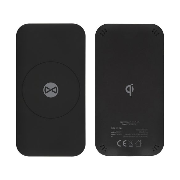 Forever WDC-115 Qi Wireless charger, univerzális asztali vezeték nélküli töltő, 15W, fekete