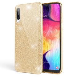 Glitter 3in1 case Samsung Galaxy A22 4G hátlap, tok, arany