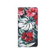   Smart Trendy Red Flower iPhone 13 Pro oldalra nyíló tok, mintás, színes