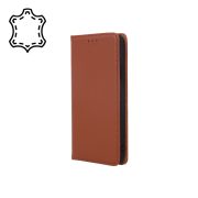   Genuine Leather Smart Pro iPhone 13 Pro eredeti bőr oldalra nyíló tok, barna