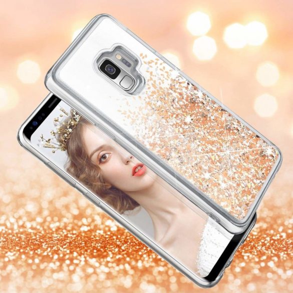 Liquid Sparkle Samsung Galaxy A22 4G hátlap, tok, arany