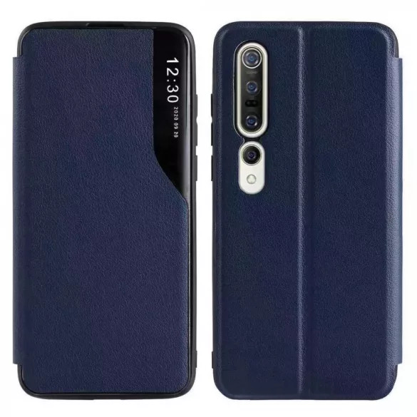 Eco Leather View Case 2 Xiaomi Redmi 9T/9 Power/Poco M3 oldalra nyíló tok, sötétkék