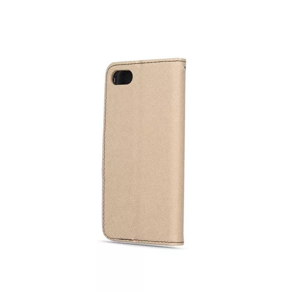 Smart Fancy Samsung Galaxy S21 FE oldalra nyíló tok, arany-fekete