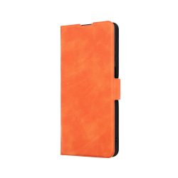   Smart Mono Samsung Galaxy S22 Ultra oldalra nyíló tok, narancssárga