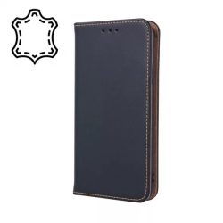   Genuine Leather Smart Pro Samsung Galaxy A13 5G/A04s eredeti bőr oldalra nyíló tok, fekete