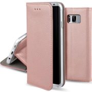 Smart Magnet iPhone 14 Plus oldalra nyíló tok, rozé arany