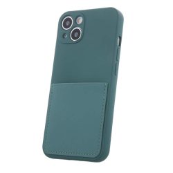   Card Case Silicone Samsung Galaxy A13 5G/A04S hátlap, tok, sötétzöld