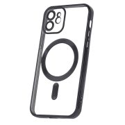   Color Chrome Mag case iPhone 12 magsafe kompatibilis kameravédős hátlap, tok, fekete