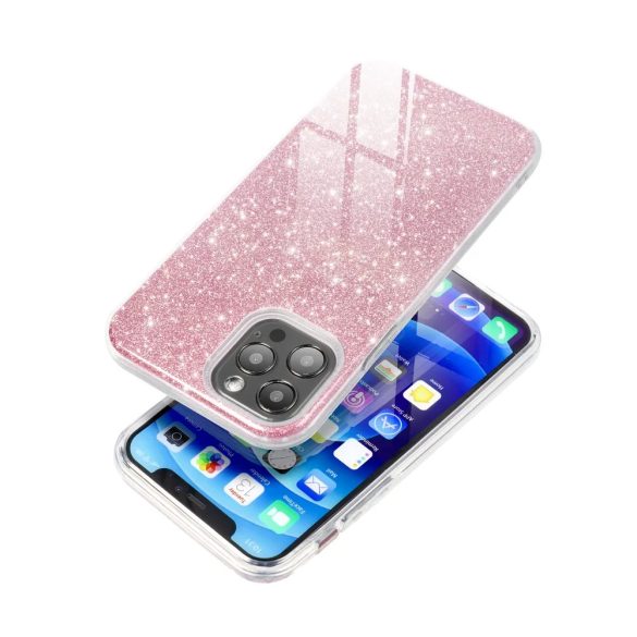 Glitter 3in1 Case iPhone 15 Pro hátlap, tok, rózsaszín