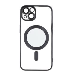   Color Chrome Mag case iPhone 15 magsafe kompatibilis kameravédős hátlap, tok, fekete
