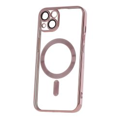   Color Chrome Mag case iPhone 15 magsafe kompatibilis kameravédős hátlap, tok, rozé arany