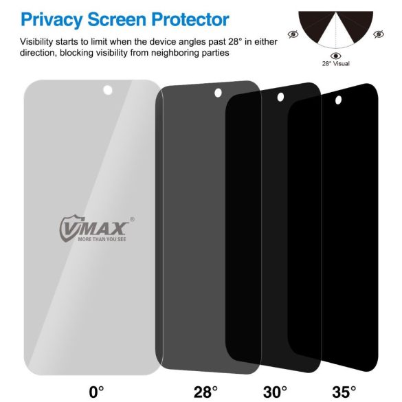 Vmax Samsung Galaxy A34 5G 2.5D Privacy Glass betekintés védett edzett üvegfólia (tempered glass) 9H keménységű, átlátszó