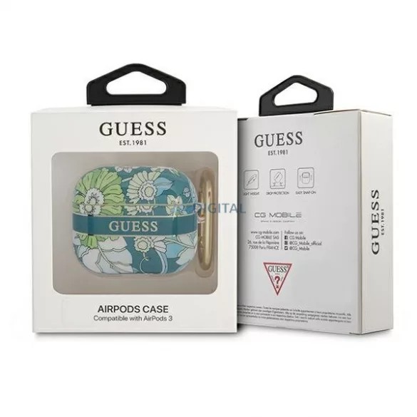 Guess Apple Airpods 3 Flower Strap Collection (GUA3HHFLN) tok, zöld