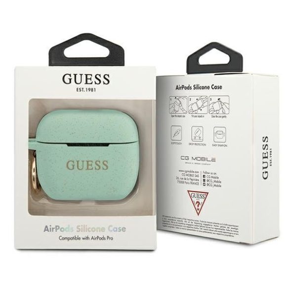 Guess Apple Airpods Pro szilikon (GUACAPSILGLGN) tok, menta zöld