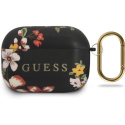   Guess Apple Airpods Pro Floral N.4 szilikon tok, mintás, fekete