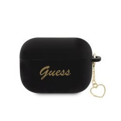 Guess Airpods Pro 2 Silicone Charm Heart tok, fekete