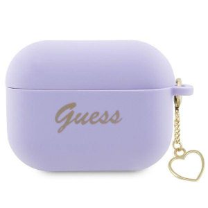 Guess Airpods Pro 2 Silicone Charm Heart (GUAP2LSCHSU) tok, lila