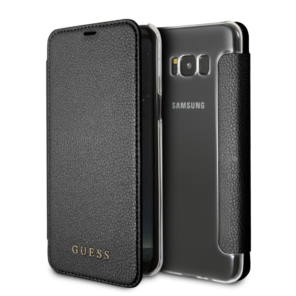 Guess Samsung Galaxy S8 Plus Leder Tasche Book Cover IriDescent (GUFLBKS8LIGLTBK) Schwarz Guess Samsung Galaxy S8 Plus Leder Tasche Book Cover IriDescent (GUFLBKS8LIGLTBK) Schwarz