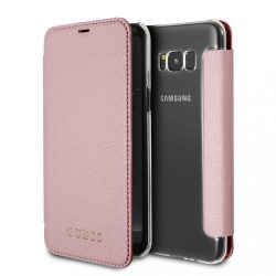   Guess Samsung Galaxy S8 Plus Iridescent oldalra nyíló tok, rozé arany
