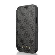   Guess iPhone 12 Mini 4G Stripe (GUFLBKSP12S4GG) oldalra nyíló tok, szürke