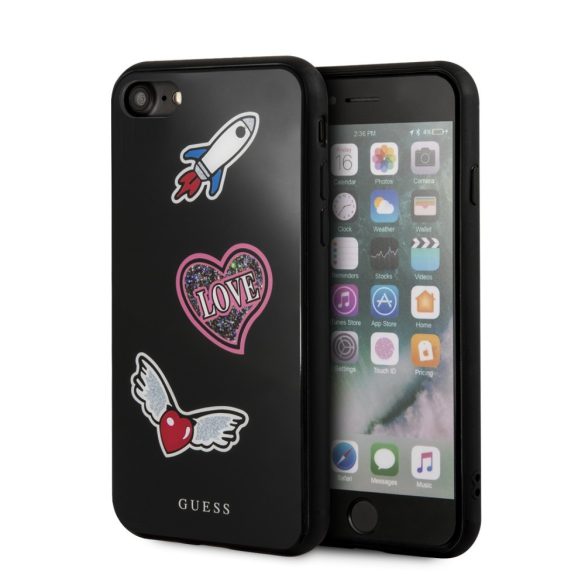 Guess Iconic iPhone 6/7/8 (GUHCI8ACSRBK) hátlap, tok, fekete