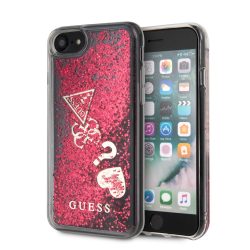   Guess iPhone 8 Liquid Glitter Hearts (GUHCI8GLHFLRA) hátlap, tok, piros