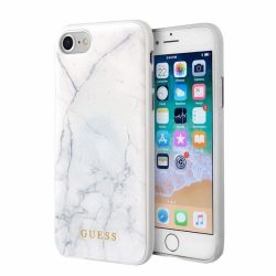Guess iPhone 7/8 Marble Collection hátlap, tok, fehér