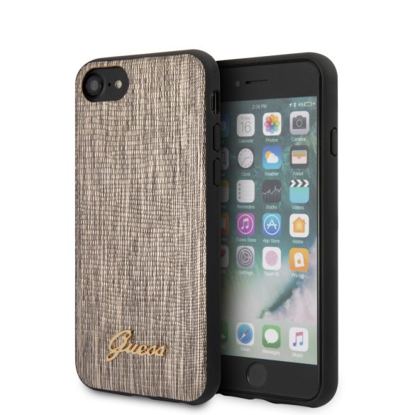 Guess iPhone 7/8/SE (2020) Lizard Vintage (GUHCI8PCUMLLIGO) hátlap, tok, arany