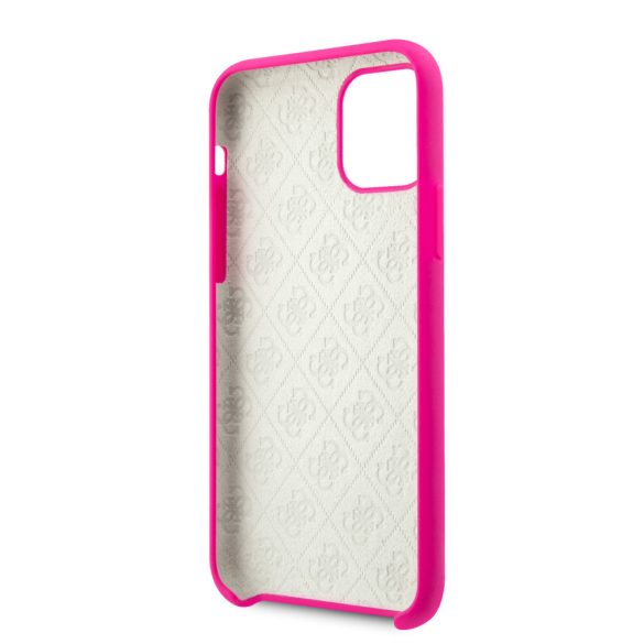 Guess iPhone 11 Pro Silicone 4G Tone On Tone (GUHCN58LS4GFU) hátlap, tok, pink