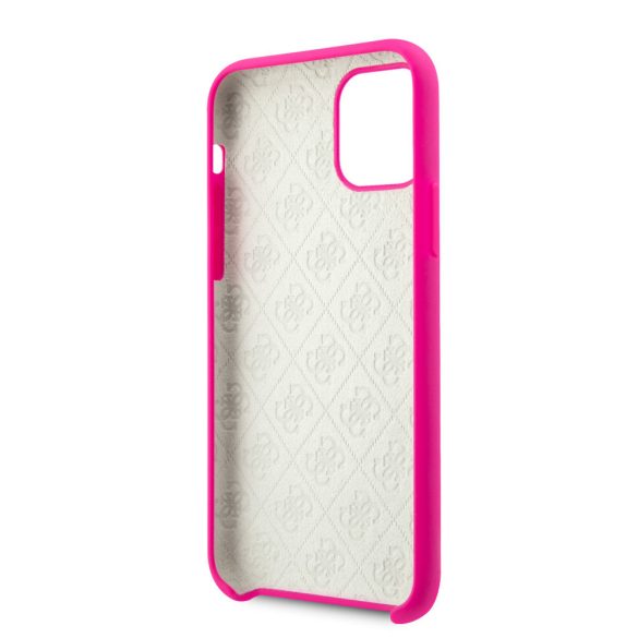 Guess iPhone 11 Pro Silicone 4G Tone On Tone (GUHCN58LS4GFU) hátlap, tok, pink